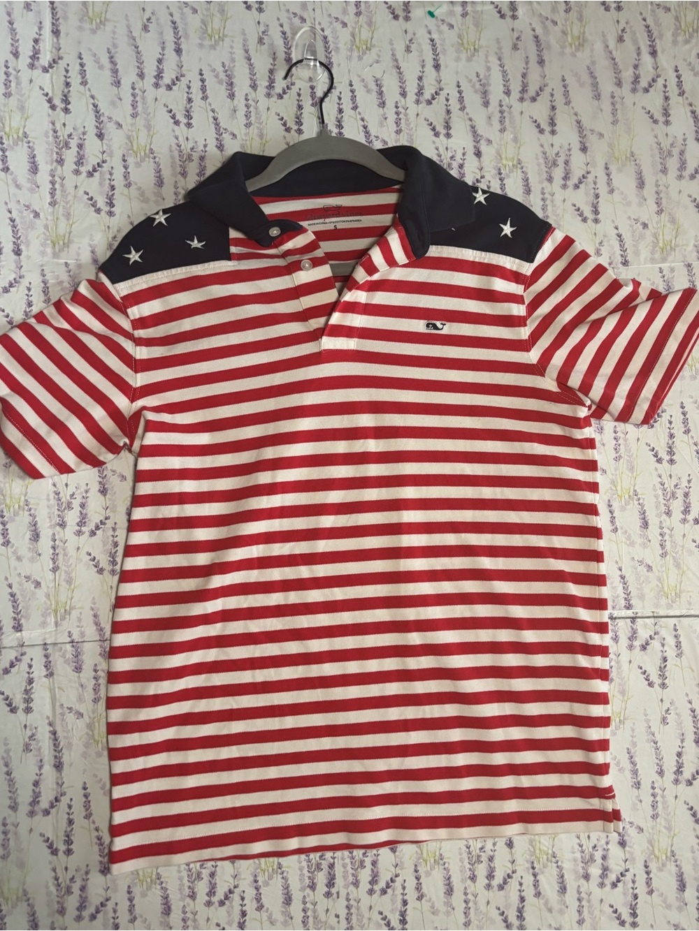 Vineyard Vines Red & White Striped Polo Americana Polo (S)